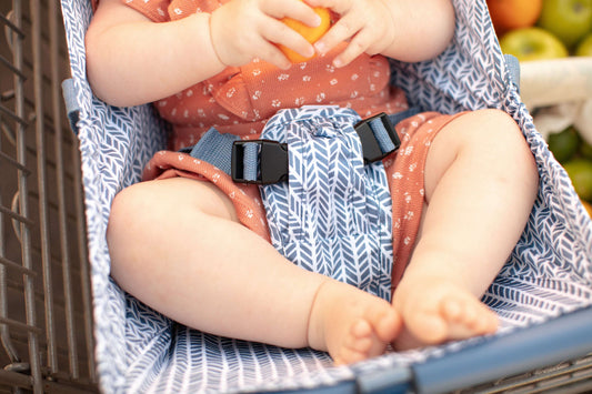 Baby Shopping Cart Hammock Blue Little Arrow Design