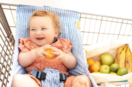 Baby Shopping Cart Hammock Blue Little Arrow Design