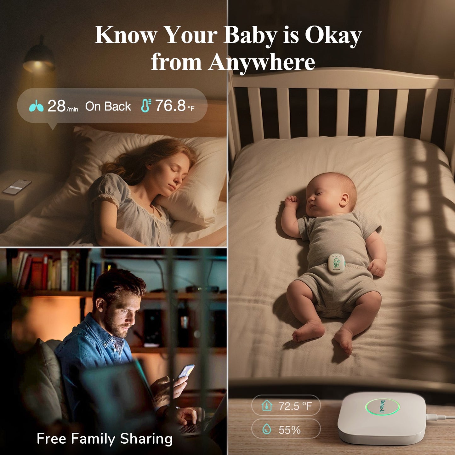 Sense-U Pro Baby Movement Monitor - Long Range