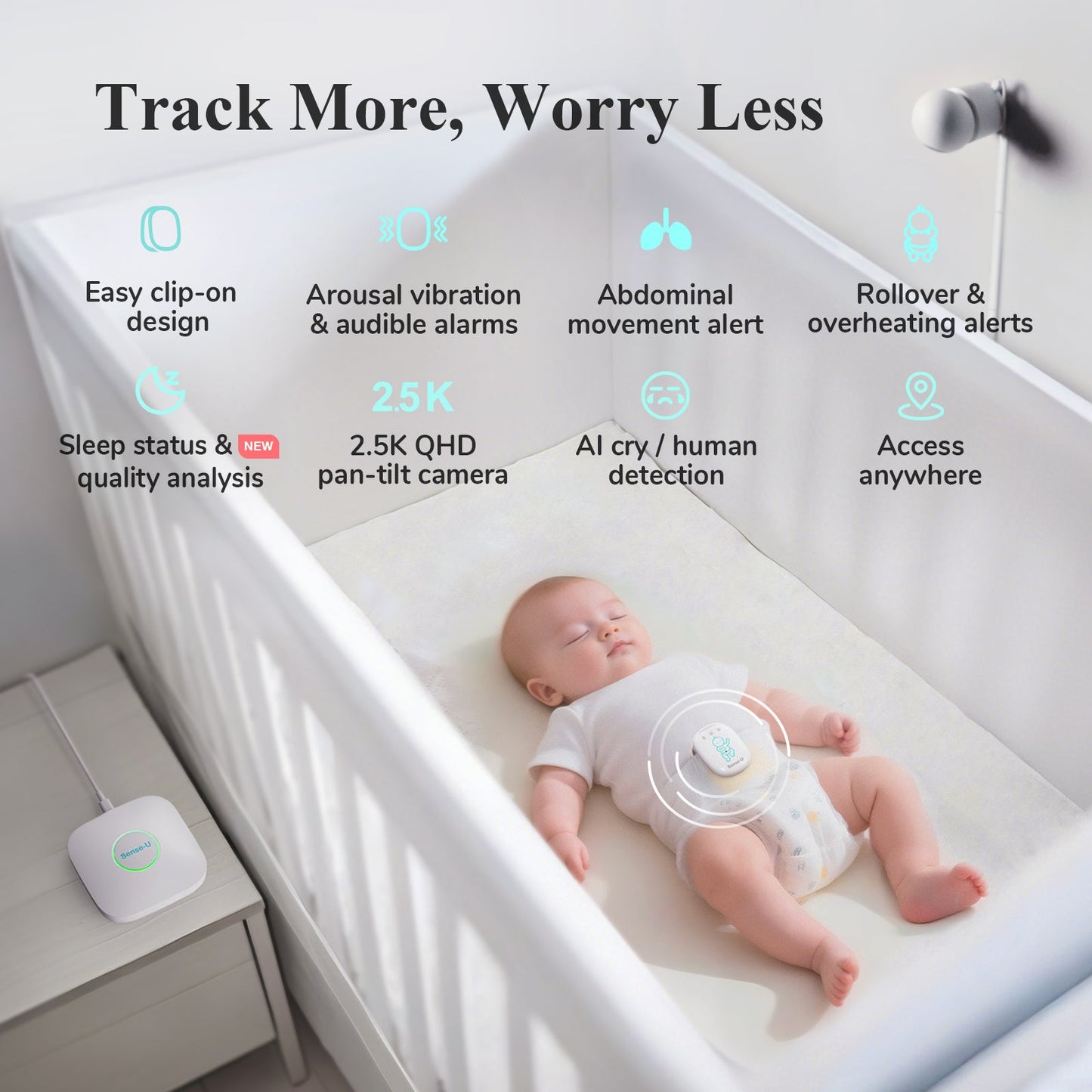 Sense-U Pro Baby Movement Monitor - Long Range